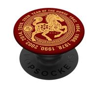 Año Nuevo Chino 2026 Año del Signo del Zodiaco del Caballo de Fuego PopSockets PopGrip Adhesivo