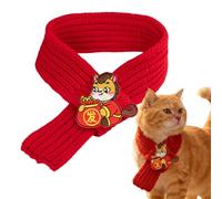 Año Nuevo Chino 2026 Bufanda para Mascotas de Caballo para Gato y Perro pequeño, Hecho a Mano Rojo Hecho a Mano cálida decoración Festival Foto Invierno Interior Exterior jardín Senderismo