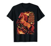 Año Nuevo Chino 2026 Caballo de Fuego Comer Dormir invertir Camiseta
