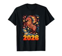 Año Nuevo Chino 2026 Caballo de Fuego Comer Dormir invertir Camiseta
