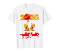 Año Nuevo Chino 2026 Caballos de Fuego Danza dragón Lunar NY Camiseta