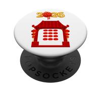 Año Nuevo Chino 2026 Templo Asiático Año Nuevo Lunar Chino PopSockets PopGrip Adhesivo