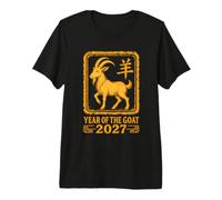 Año Nuevo Chino 2027 Año de la Cabra Signo del Zodíaco Fresco Camiseta Premium