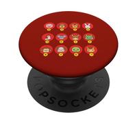 Año Nuevo Chino Chino 12 Animales del Zodíaco Signos Chino PopSockets PopGrip Adhesivo