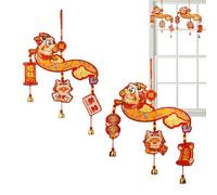 Año Nuevo Chino, Decoraciones chinas,2X Adornos de Año Nuevo Chino Rojo | Feliz Año Nuevo Decoración, Año de la Percha, Festival de Primavera Adorno de pared para habitaciones