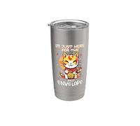 Año Nuevo chino Lucky Cat Im Just Here For The Red Envelope Vaso térmico de acero inoxidable de doble pared