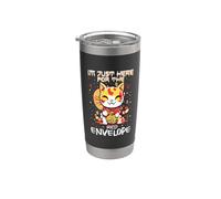 Año Nuevo chino Lucky Cat Im Just Here For The Red Envelope Vaso térmico de acero inoxidable de doble pared