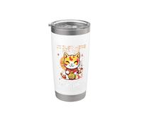 Año Nuevo chino Lucky Cat Im Just Here For The Red Envelope Vaso térmico de acero inoxidable de doble pared