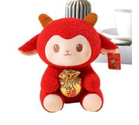Año Nuevo Lunar Oveja Cordero Sosteniendo Bolsa De Bendición Diseño | Peluche De Cabra China para Navidad Fiesta Souvenirs Festivos Sofá Hogar Dormitorio Salón Habitación 30cm