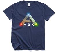 Ano Survival Evolved The Ark Survival Evolution - Camiseta de manga corta para hombre, algodón puro, cuello redondo, 5 videojuegos, azul marino, azul, XL