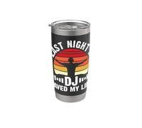 Anoche un DJ me salvó la vida Retro DJ Sunset Vaso térmico de acero inoxidable de doble pared