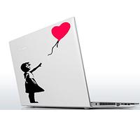AnOL (14x20 cm) Banksy Pared Calco Vinilo Girl con corazón Globo/Street Graffiti Adhesivo Decorativo/Hogar Extraíble Bricolaje Mural + Pegatina Gratis Surtido Regalo