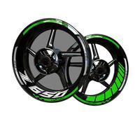 AnoleStix Pegatinas Reflectantes de Vinilo para Borde de Llantas de Motocicleta, Kit para K&awasaki Z650, Bandas de Llantas de Moto Completas para 2 Ruedas de 17 Pulgadas (Rojo Reflectante+Blanco)