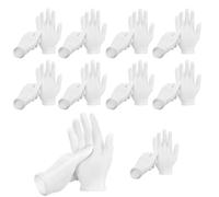 ANOMM 10 Pares Guantes de Trabajo Blancos, Suaves y Hidratantes Guantes Algodon, Algodón Gloves para Manipulación de Monedas E Inspección de Joyas (XL)