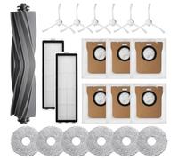 ANOMM 21PCS Accesorios Repuestos Aspiradora Robótica | con Dreame L10s Ultra/para Xiaomi X20+, 1 Cepillo Principal, 6 Cepillo Laterale, 2 Filtro Hepa, 6 Mopas Y 6 Bolsas para Polvo