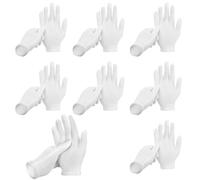 ANOMM 8 Pares Guantes de Trabajo Blancos, Suaves y Hidratantes Guantes Algodon, Algodón Gloves para Manipulación de Monedas E Inspección de Joyas (XXL)
