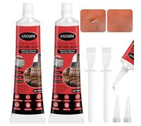 ANOMM Pegamento Cuero Extra Fuerte, Adecuado para Reparar Grietas en Sofás, Chaquetas, Asientos de Automóviles, Carteras, Cinturones y Otras Artesanías de Cuero (60 ml x 2)