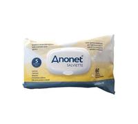 Anonet Toallitas Íntimas Papel Higiénico Húmedo para Limpieza en Viaje, Acción Calmante e Hidratante, Alivio Inmediato contra Picor y Molestias Íntimas, Made in Italy (Pack de 60 unidades)