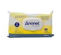 Anonet Toallitas Íntimas Papel Higiénico Húmedo para Limpieza en Viaje, Acción Calmante e Hidratante, Alivio Inmediato contra Picor y Molestias Íntimas, Made in Italy (Pack de 60 unidades)