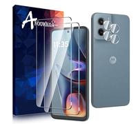 Anoowkoa 2 Pack para Motorola Moto E15/Moto G05 Protector de Pantalla + 2 Pack Protector de Lente de Cámara, protector de pantalla de vidrio templado, película protectora