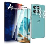 Anoowkoa 2 Pack para Motorola Moto Edge 60 Fusion/Edge 60 Pro/Edge 60 5G Protector de Pantalla + 2 Pack Protector de Lente de Cámara, protector de pantalla de vidrio templado