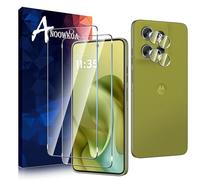 Anoowkoa 2 Pack para Motorola Moto G86 Protector de Pantalla + 2 Pack Protector de Lente de Cámara, protector de pantalla de vidrio templado, película protectora