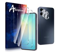 Anoowkoa 2 Pack para Samsung Galaxy A06 5G Protector de Pantalla + 2 Pack Protector de Lente de Cámara, protector de pantalla de vidrio templado, película protectora