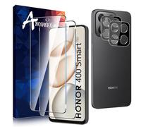 Anoowkoa 2 Piezas para Honor 400 Smart 4G/5G Protector de Pantalla + 2 Piezas Protector de Lente de Cámara, protector de pantalla de vidrio templado, película protectora