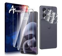 Anoowkoa 2 Piezas para Motorola Moto G67/Moto G77/Moto G87 Protector de Pantalla + 2 Piezas Protector de Lente de Cámara, protector de pantalla de vidrio templado, película protectora