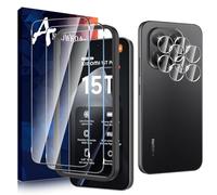Anoowkoa 2 Piezas para Xiaomi 15T Pro 5G Protector de Pantalla + 2 Piezas Protector de Lente de Cámara, protector de pantalla de vidrio templado,Incluye Marco de Instalación Fácil