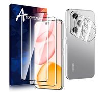 Anoowkoa Paquete de 2 + 2 protectores de pantalla para Honor 400 Pro 5G y protectores de lente de cámara, película protectora de vidrio templado, antihuellas dactilares