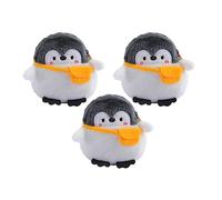 Anopo 3PCS Pequeño Monedero Animal Lindo Kawaii Carteras para Adolescentes Mini Peluche Bolsa de Maquillaje para Mujeres con Cremallera Pingüino-B