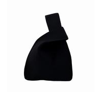 Anopo Bolso Pequeño con Nudo para Mujer Mini Bolso de Ganchillo Bolso de Mano de Muñeca Monedero de Punto Compacto para Playa Viaje Uso Diario Negro