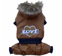 Anorak para perros con 4 patas y capucha tipo esquimal de DoggyDolly, marrón