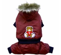 Anorak para perros con 4 patas y capucha tipo esquimal de DoggyDolly, rojo burdeos