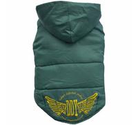 Anorak para perros con capucha y alas de DoggyDolly, verde