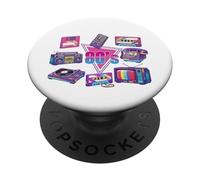 Años 80 - Música Retro de los 80, Throwback, Vintage Party, 80 PopSockets PopGrip Adhesivo