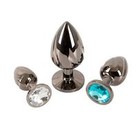 Anos Metal Juego de tapones anales Black/Silver 7,2-9,5 cm