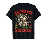 Another Wild Day Teaching Science Raccoon Teacher Humor Camiseta gráfica económica
