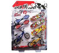 Anoudon 7pcs/Set Fingerboard Finger Skateboard y BMX Bicicleta Juguetes para Niños Niños Tech Deck Aleación Dedos Skateboard Set Juguetes