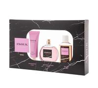 ANOUK - Rose & Noir Colonia 100 ml + Crema de Cuerpo 75 ml + Gel de Baño 100 ml, Estuche de Regalo Mujer, Eau de Toilette Femenina, Aroma Dulce y Floral, Fragancia Fresca, Delicada, Larga Duración
