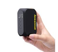 anoutway Tiny - Bomba de aire eléctrica recargable AT1 MAX, máximo 120 PSI, parada automática, compatible con válvulas Presta y Schrader, para bicicleta de carretera y montaña