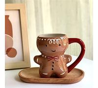 ANPIOX Taza de café de jengibre para hombre de pan de jengibre, tazas de Navidad de forma única, bonita taza de cerámica de dibujos animados para tazas de café de té, 1 unidad