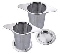 Anpro 2 Piezas Infusor Te con Tapa de Acero Inoxidable, Filtros Te para Tazas, Tetera, Café Ollas, Cuencos de Té