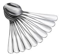 Anpro - Juego de 10 cucharillas de té, café expreso acero inoxidable, cuchara de postre y cuchara de arroz, 13,7 x 9 x 4,7 x 0,22 cm para disfrutar del té, café, pastel, etc.