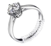 Anpro Pack de 15 Tensores de Anillos, con 3 Tamaños Diferentes, Ajuste para Anillos Sueltos, Juego de Tensores en Espiral de Silicona Transparente con Paño de Pulido