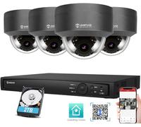 Anpviz 8CH 4K PoE NVR 5MP Kit de cámara 2TB HDD, Sistema de Seguridad IP 4X 5MP Cámaras IP PoE Exterior Interior Impermeable 30M Visión Nocturna Micrófono Detección de Movimiento H.265(Serie H)