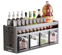 ANQIA Estante de especias de cocina para colgar en la pared, caja de condimentos para colgar sobre estufa, organizador de tarros de condimentos para azúcar, sal y pimienta (4 cajas)