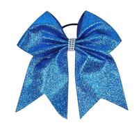ANQKYO 6 Lazos elásticos for el Pelo de 18 cm con Purpurina for animadoras, coleteros, Accesorios for el Cabello for Mujer para Animadoras(Blue)