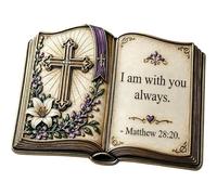 ANQKYO Abrazo De Bolsillo Biblia Abierta Abrazo de Bolsillo la Biblia Abierta: fe Que Puedes Llevar contigo, ficha Recuerdo Inspirador Cristiano con Cruz y versículo Las Escrituras(Color 02)